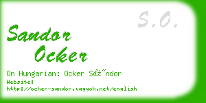 sandor ocker business card